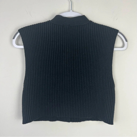 Free People Naiome Micro Sweater Vest Cropped Boxy Ribbed Knit Button Front - Picture 8 of 10